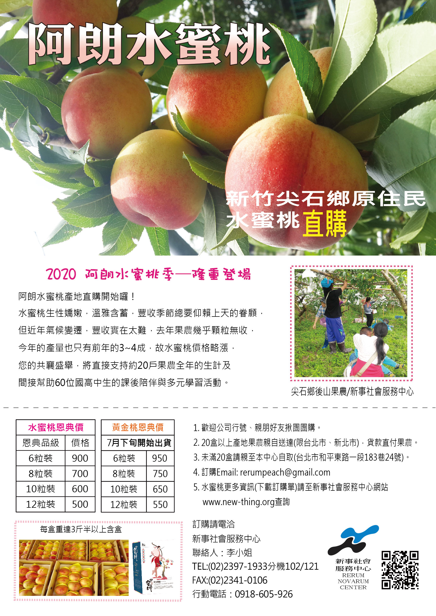 鮮甜的等待 尖石原住民水蜜桃直購開跑囉 新事社會服務中心